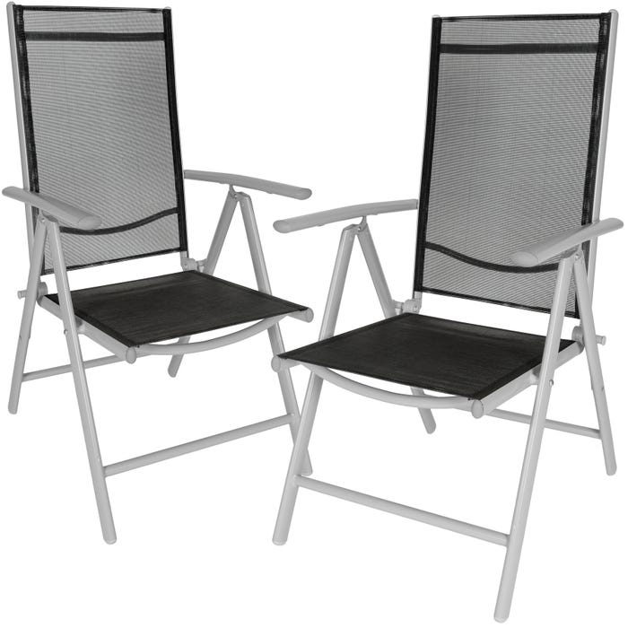 2 cadeiras de jardim dobrável em alumínio