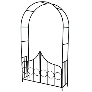 Arco para trepadeiras de aço com portas